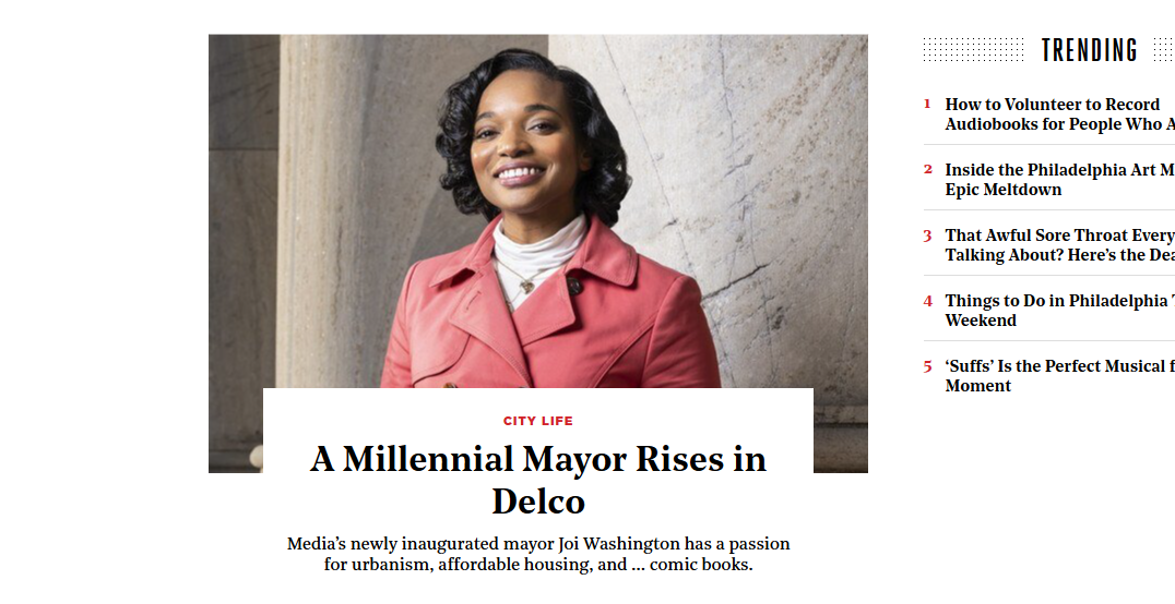 Philadelphia Magazine: A Millennial Mayor Rises in Delco